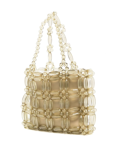 0711 Pearl-embellished Tote Bag In Green