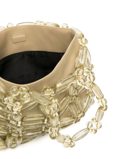 0711 Pearl-embellished Tote Bag In Green