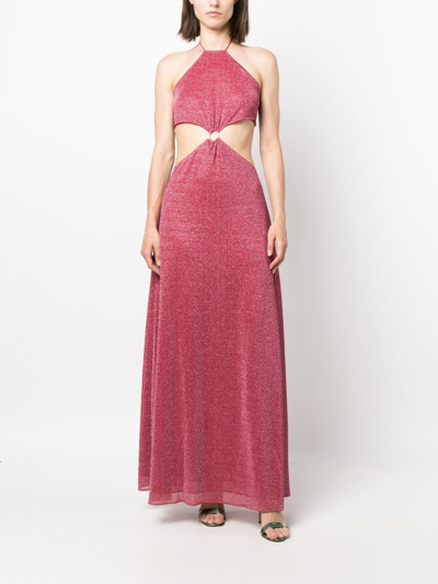 Shop Oseree Lumièrie Cut-out Maxi Dress In Pink