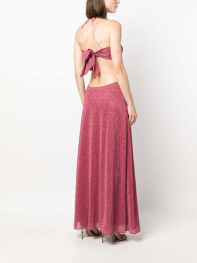 Oseree Lumiere Lurex Cut-out Maxi Dress In Pink