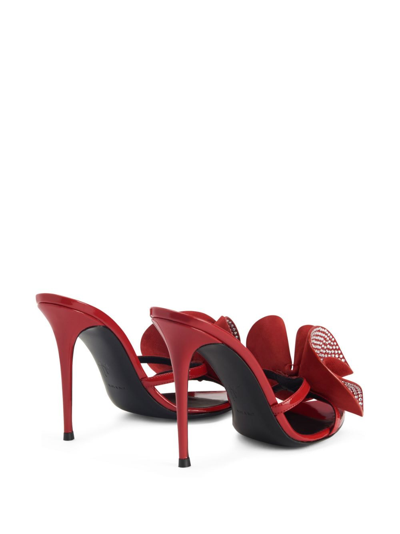Shop Giuseppe Zanotti 105mm Appliqué-detail Mules In Red