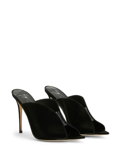 Shop Giuseppe Zanotti Intriigo Muse 105mm Pointed Leather Mules In Black