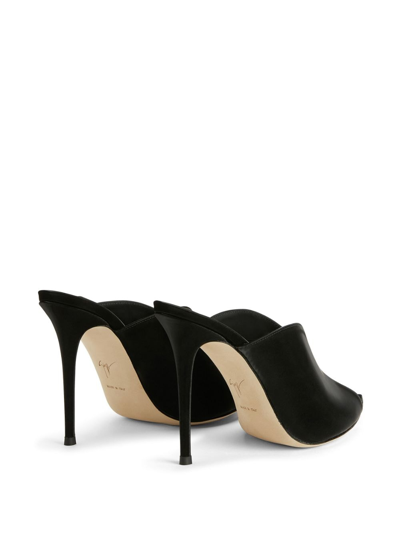 Shop Giuseppe Zanotti Intriigo Muse 105mm Pointed Leather Mules In Black