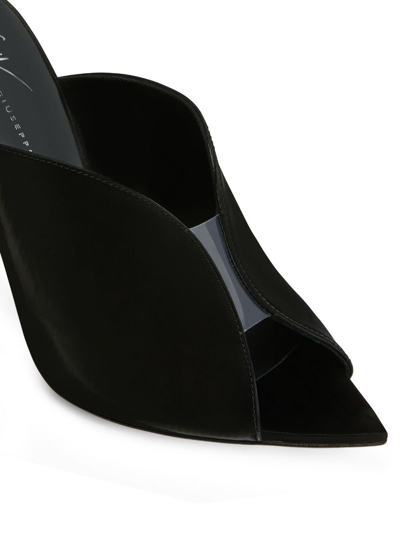 Shop Giuseppe Zanotti Intriigo Muse 105mm Pointed Leather Mules In Black