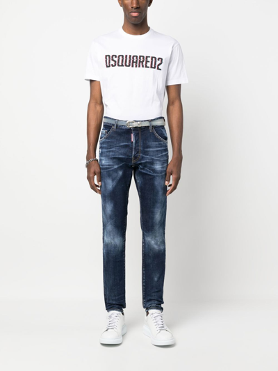 Shop Dsquared2 Logo-print Short-sleeve T-shirt In White