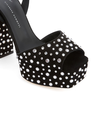 Giuseppe Zanotti New Betty Sparkle 120mm Platform Sandals In Black