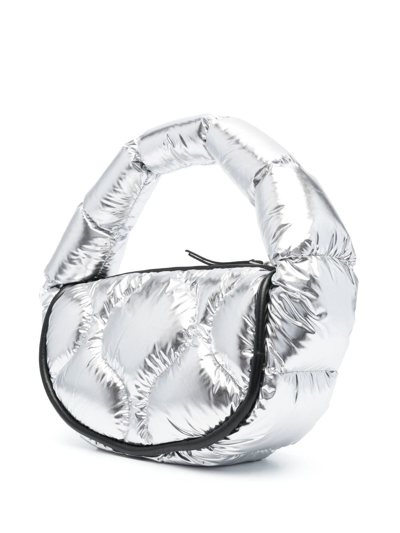 Moncler Delilah Quilted Tote Bag In M93 - Silver