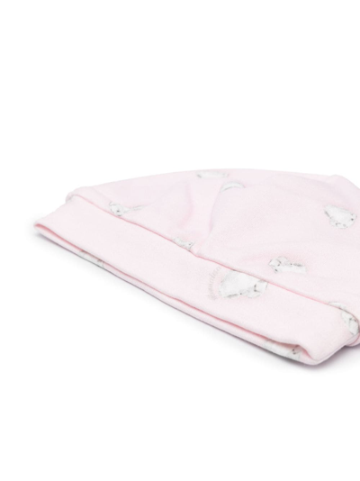 Monnalisa Crystal Print Cotton Hat In Pink