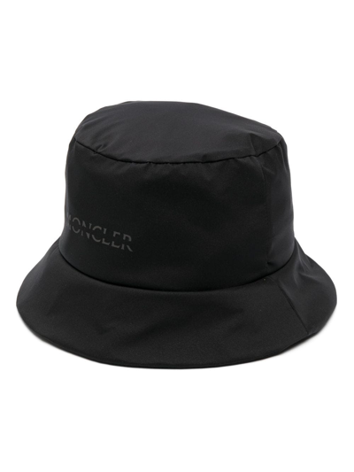 Shop Moncler Logo-print Bucket Hat In Black