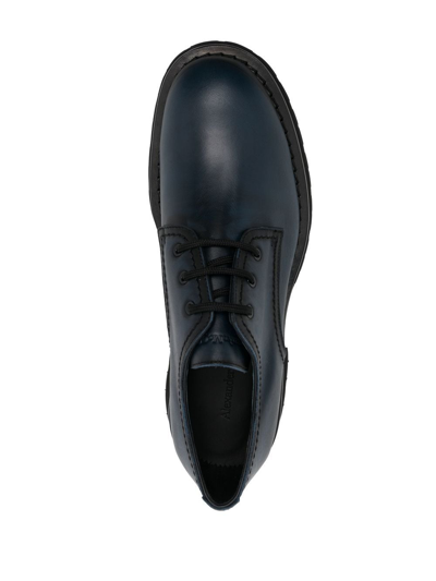 Shop Alexander Mcqueen Round Toe Leather Brogues In Blue