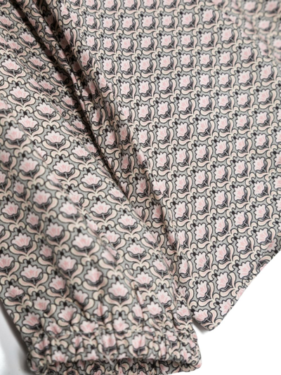 Il Gufo Ruffle-collar Graphic-print Blouse In Grey