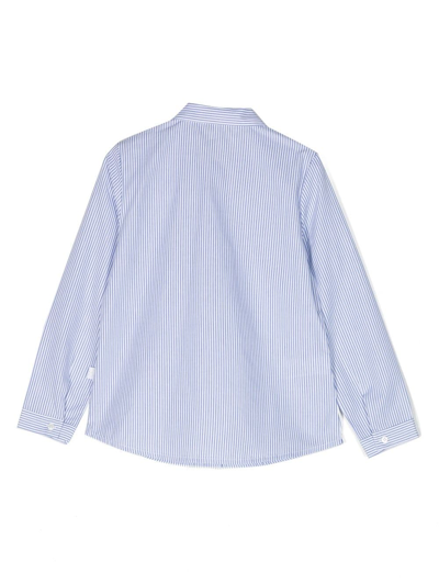 Il Gufo Long-sleeve Pinstriped Poplin Shirt In White