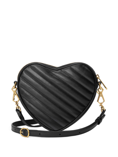 Shop Gucci Mini Interlocking G Heart Crossbody Bag In Black