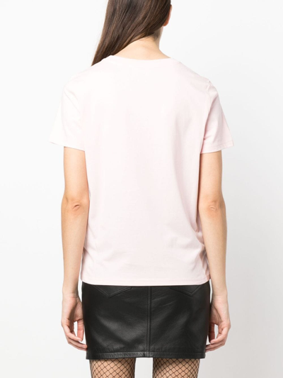 Shop Moschino Teddy Bear-motif Cotton T-shirt In Pink