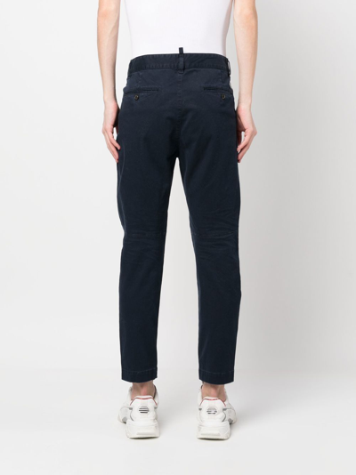 Dsquared2 Blue Medium Waist Trousers In Blue