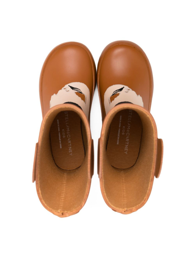 Shop Stella Mccartney Bear-motif Rain Boots In Brown