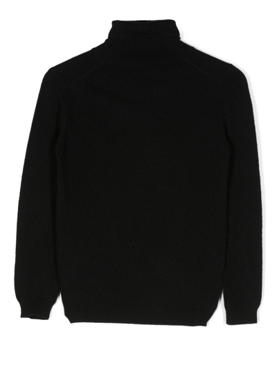 Shop Il Gufo High-neck Wool Sweatshirt In Black