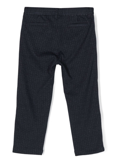 Shop Il Gufo Pinstriped Smart Trousers In Blue