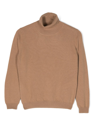 Shop Il Gufo High-neck Wool Sweatshirt In Neutrals
