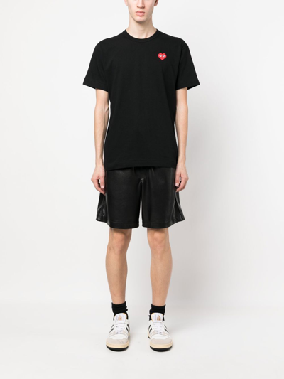 Shop Comme Des Garçons Play Heart-print Short-sleeved T-shirt In Black