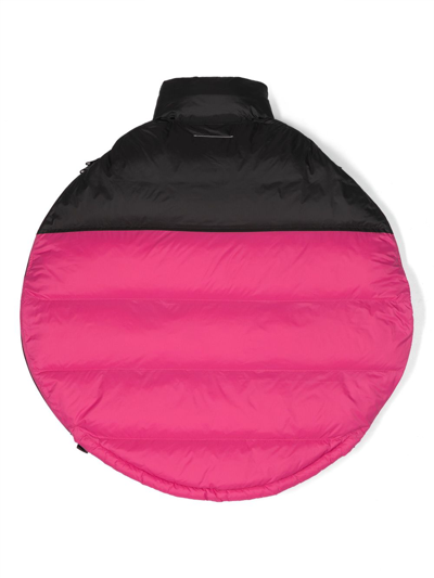Mm6 Maison Margiela Embroidered-logo Padded Gilet In Pink