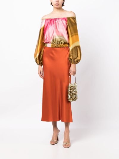 Shop Silvia Tcherassi Dariella Off-shoulder Blouse In Pink