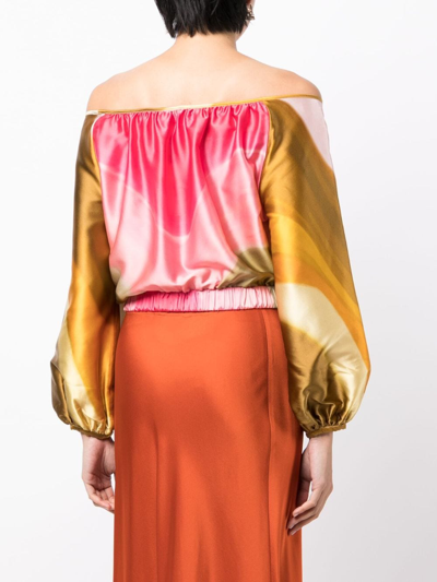 Shop Silvia Tcherassi Dariella Off-shoulder Blouse In Pink