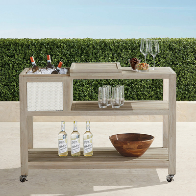 Frontgate Isola Console With Beverage Tub In Weathered