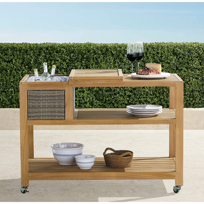 Frontgate Isola Console With Beverage Tub In Natural