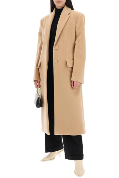 Shop Jil Sander Tailored Coat In Virgin Wool In Beige