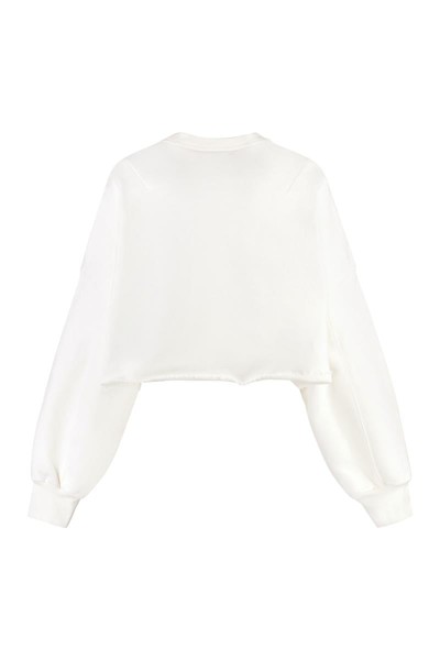 Shop Amiri Logo Detail Cotton Sweatshirt In White