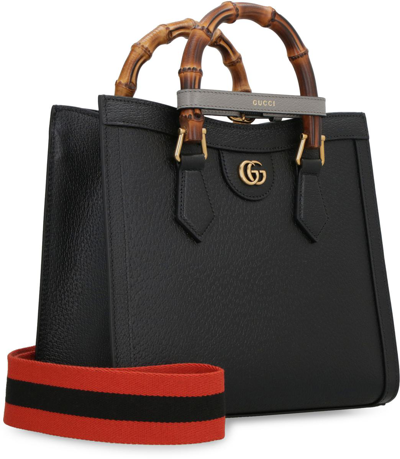 Shop Gucci Diana Leather Tote In Black
