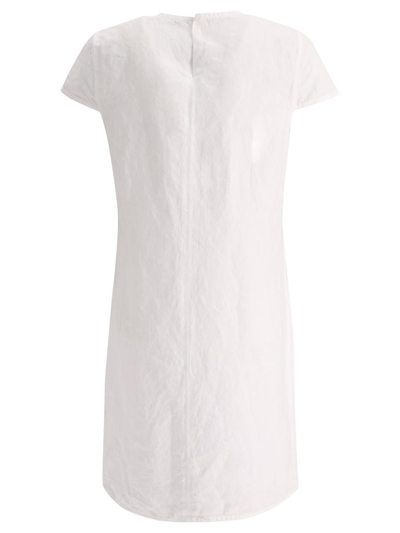 Shop Aspesi Linen Dress With Pockets In White