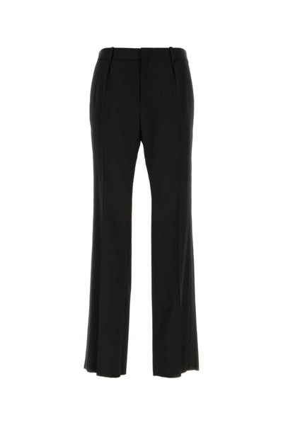 Saint Laurent Tuxedo Wool Trouser With Lateral Satin Bands In Black