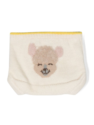 Shop Gensami Alpaca-blend Intarsia-knit Shorts In Neutrals