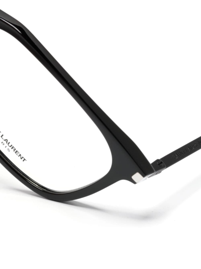 Shop Saint Laurent Square-frame Glasses In Black