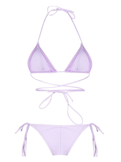 Shop Reina Olga Miami Lurex Bikini Set In Purple