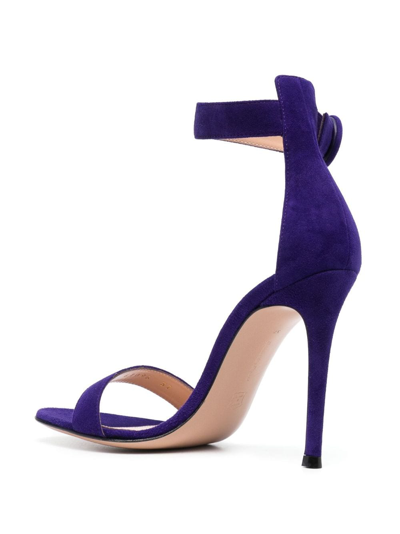 Shop Gianvito Rossi Portofino 105mm Suede Sandals In Purple