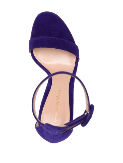 Shop Gianvito Rossi Portofino 105mm Suede Sandals In Purple