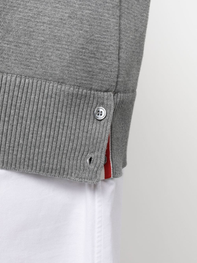 Shop Thom Browne Stripe-detail Poplin Dress In Grey