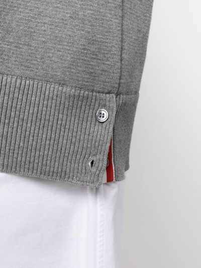 Thom Browne Stripe-detail Poplin Dress In Grey