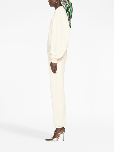 Shop Off-white Ow-print Cotton Track Pants In White