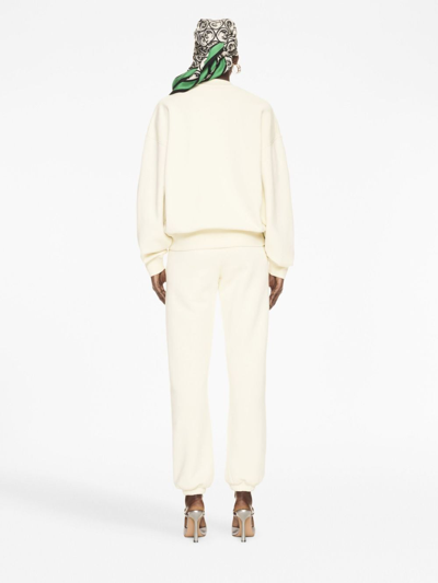 Shop Off-white Ow-print Cotton Track Pants In White