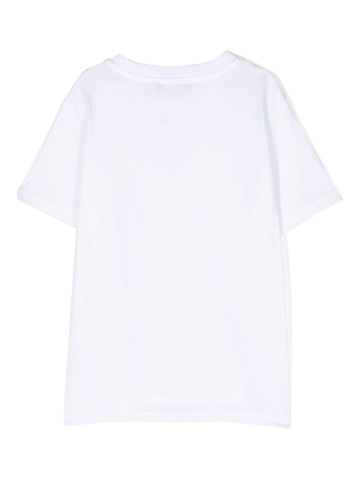 Shop Balmain Logo-print Cotton T-shirt In White