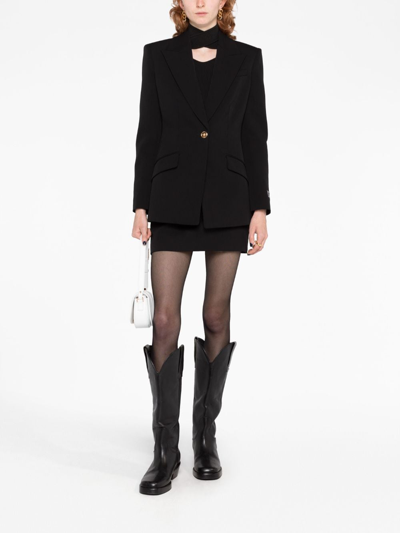 Versace Single-breasted Wool Blazer In Black