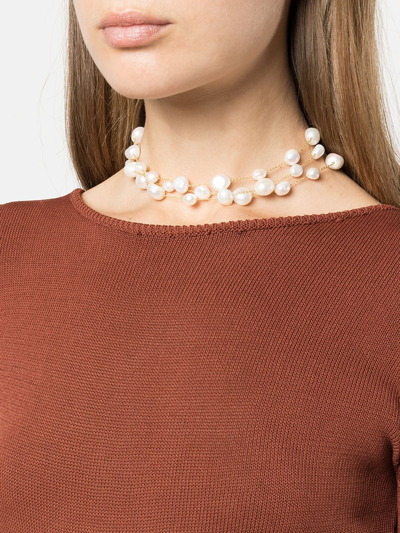 Shop Cult Gaia Nyala Pearl Chocker In Gold