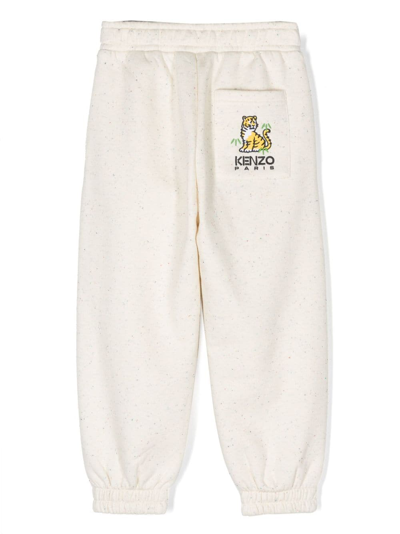 Shop Kenzo Embroidered-logo Track Pants In Neutrals