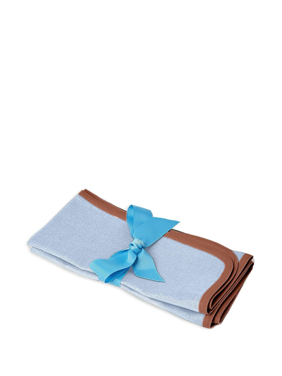 Shop La Doublej Rainbow Linen Napkins (set Of 2) In Blue