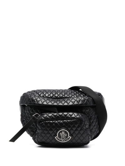 Shop Moncler Felicie Quilted Belt Bag In Black