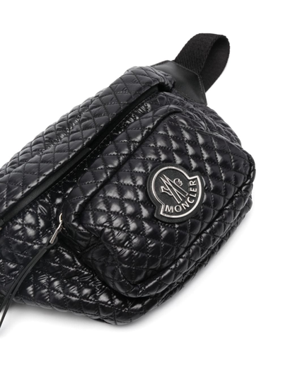 Shop Moncler Felicie Quilted Belt Bag In Black